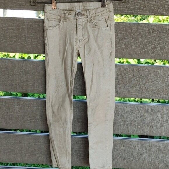 U toddler girls skinny leg stretch‎ pant gold 5 - Picture 1 of 9